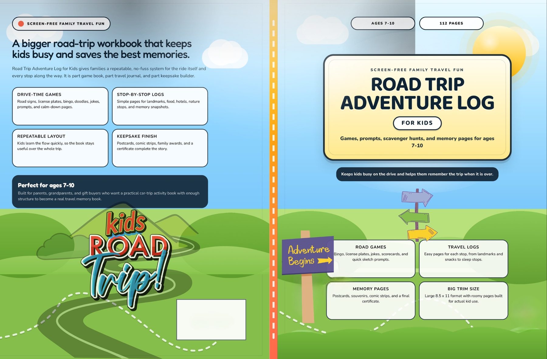 Road Trip Adventure Log for Kids cover